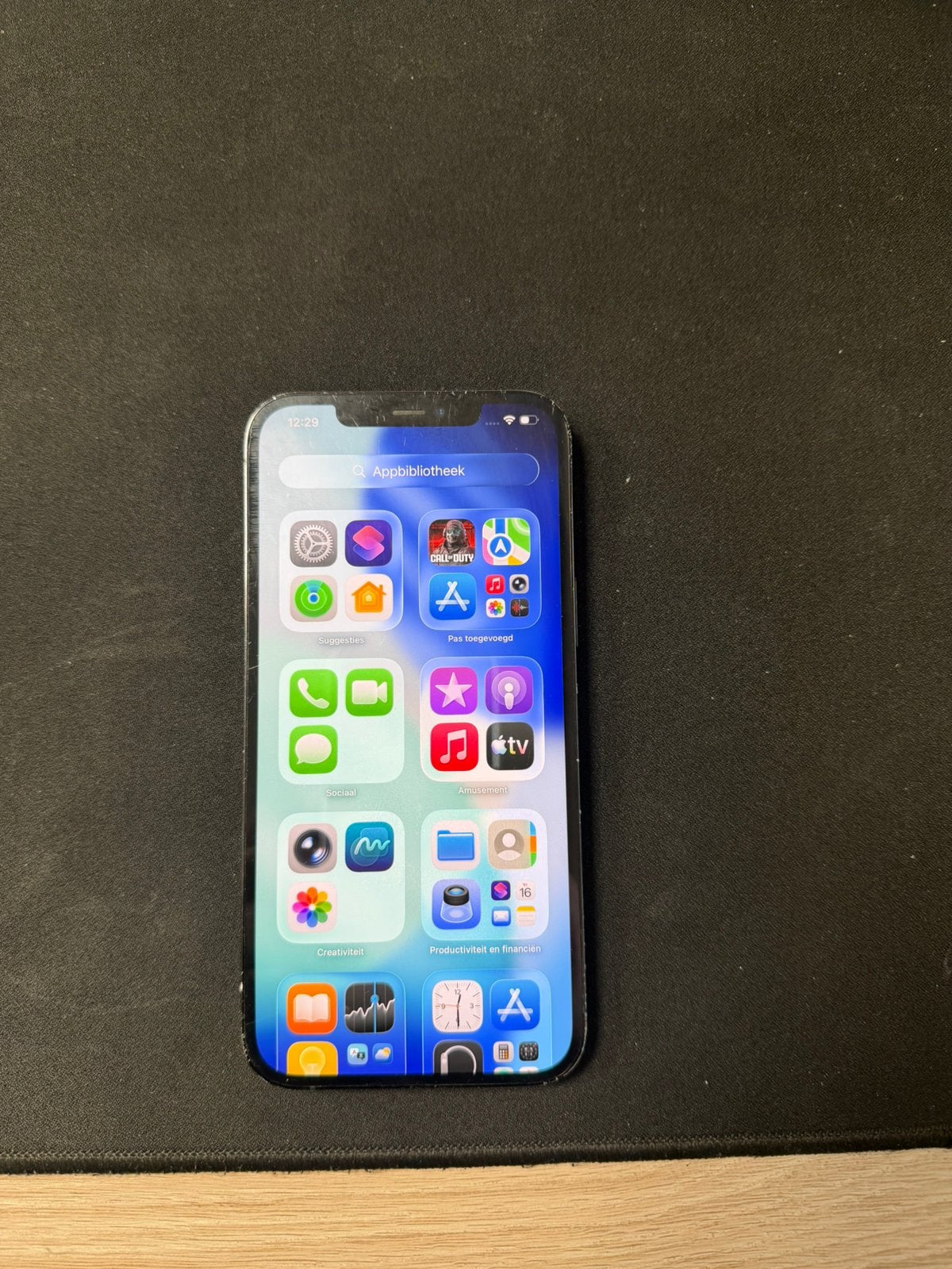 iPhone 12 Pro Max 128 GB – werkt goed, met schade, Blauw, 71 %, Zonder simlock, Zonder abonnement