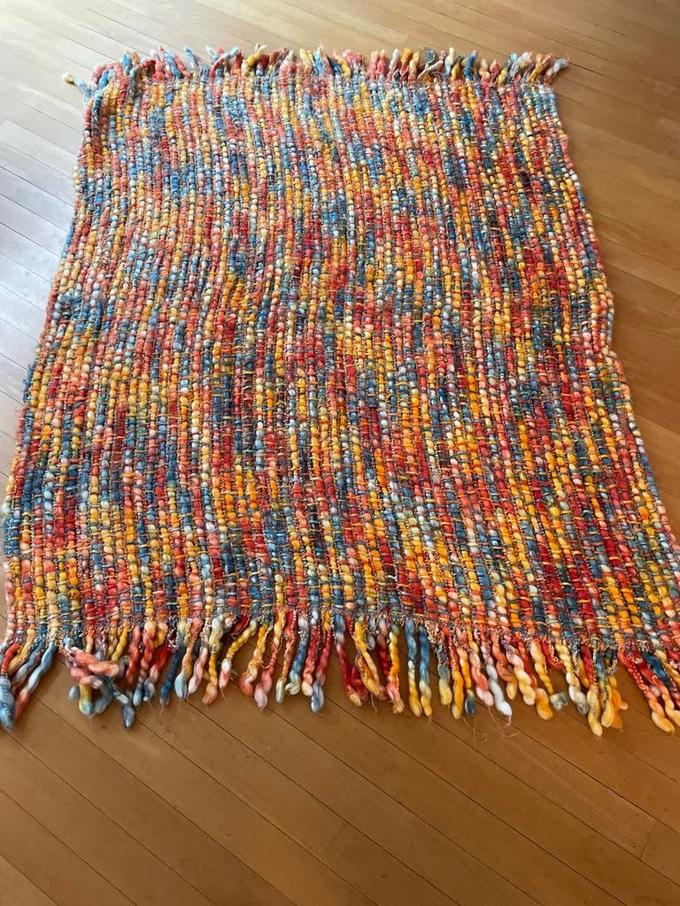 Kleed/deken grof geweven 1.60x1.30m Abai, Huis en Inrichting, Woonaccessoires | Plaids en Woondekens, Ophalen, Gebruikt