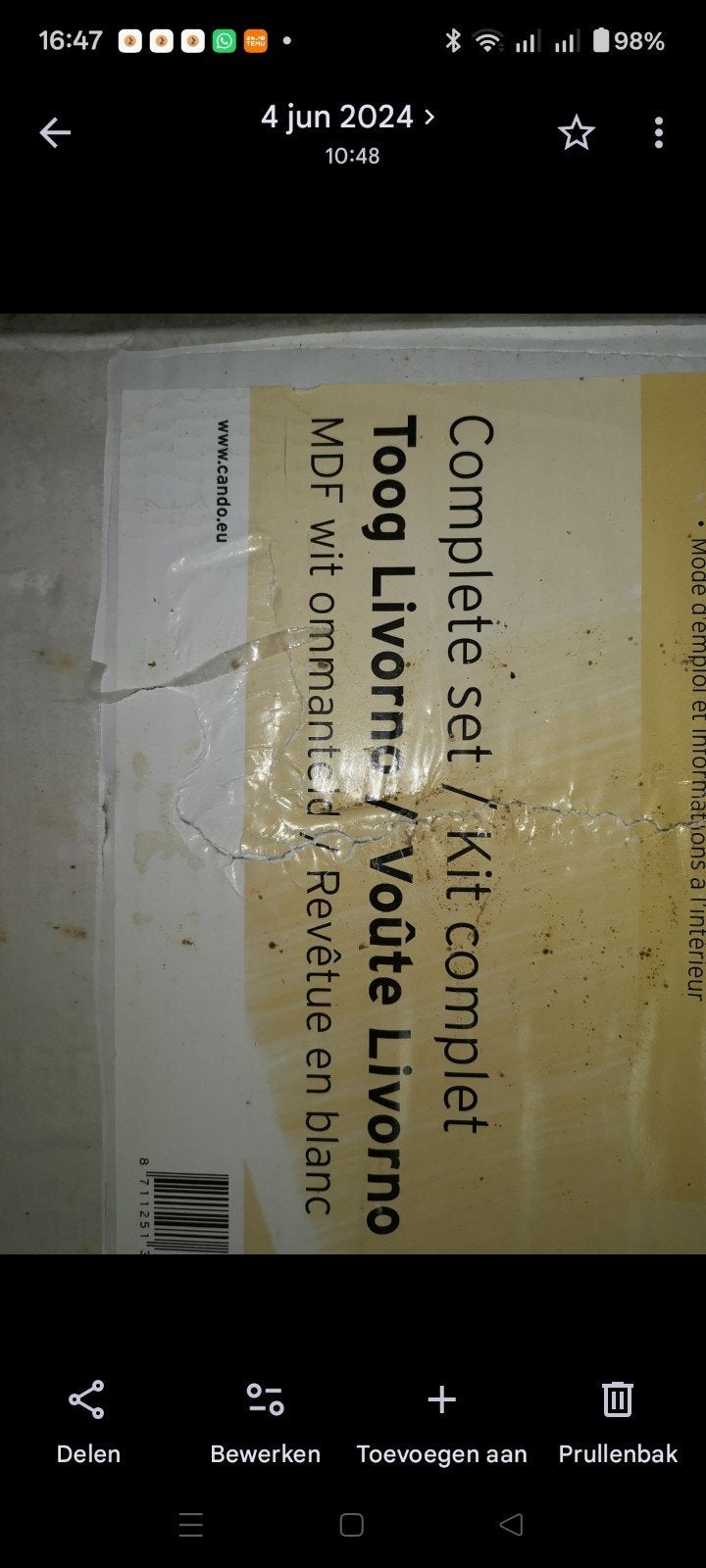 Cando Afwerkingsset Livorno MDF Wit - Nieuw in doos, Ophalen
