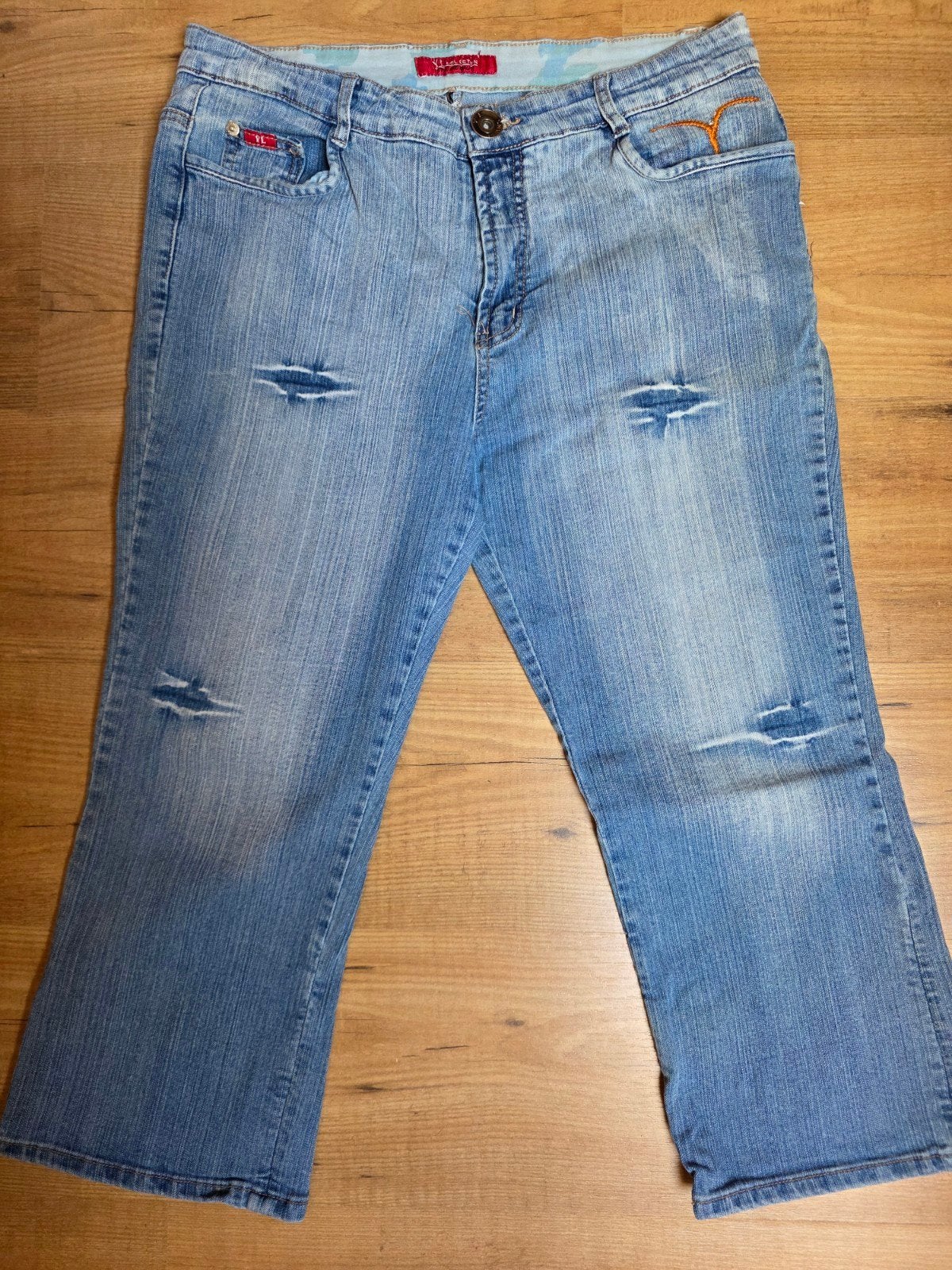 YL Collection Capri Broek Maat 46, Blauw, Maat 46/48 (XL) of groter, Ophalen of Verzenden, Zo goed als nieuw