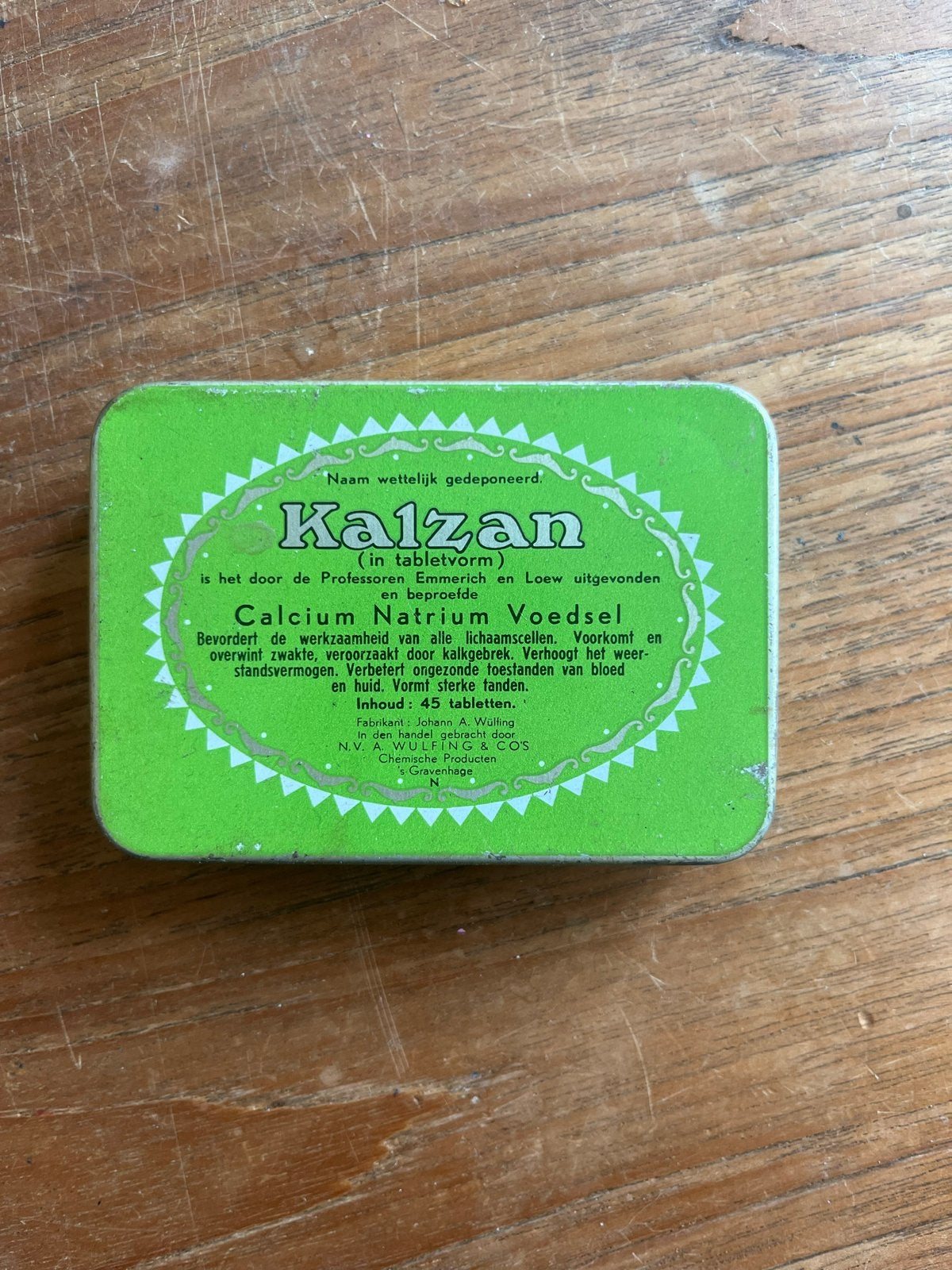 Vintage Kalzan Calcium Natrium Voedsel Blikje - Zeldzaam, Ophalen of Verzenden