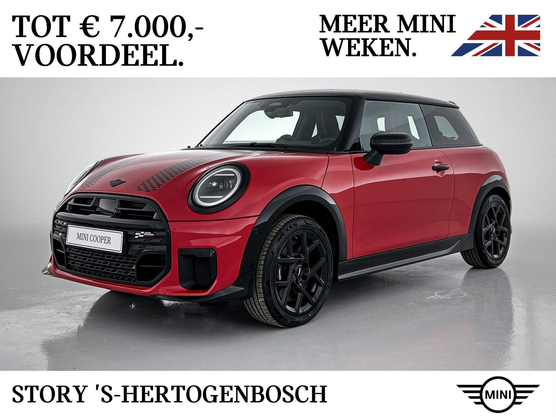 MINI Hatchback Cooper S / John Cooper Works / Pakket M / 17", Stof, Stoelverwarming, 4 cilinders, 4 stoelen