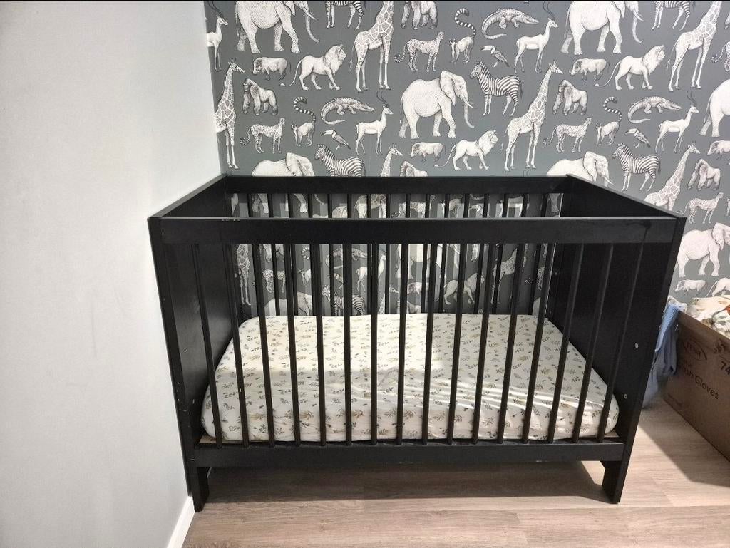 Europe Baby Vittoria III babybed zwart 60x120cm, Ophalen, Gebruikt, Minder dan 140 cm, Minder dan 70 cm