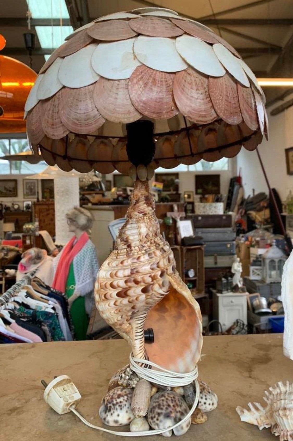 Lamp schitterende mooie Schelpen tafellamp uit jaren 60., Ophalen of Verzenden