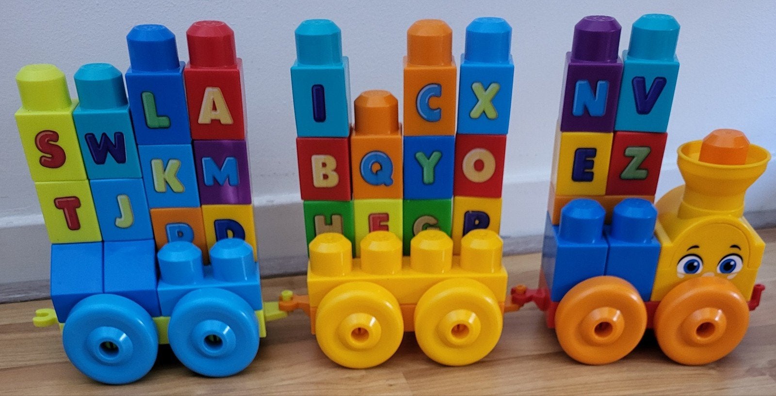 Mega Bloks ABC Leer Trein met Blokken, Ophalen of Verzenden, Gebruikt, Megabloks