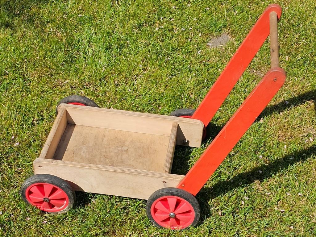 HOUTEN SPEELGOED WAGENTJE, Ophalen of Verzenden, Gebruikt, Overige merken