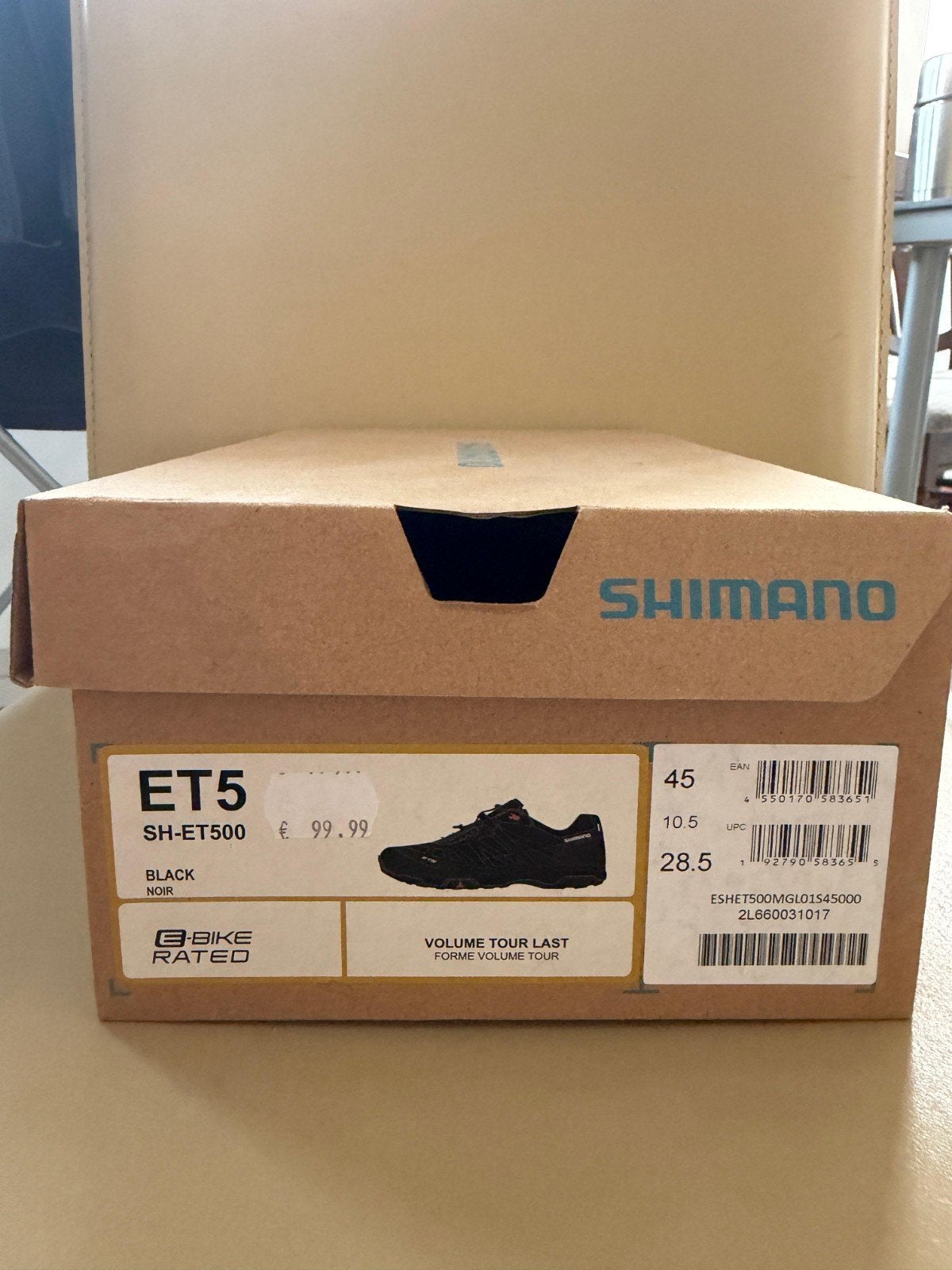 Nieuwe Shimano SH-ET500 E-bike Schoenen - Maat 45, Fietsen en Brommers, Fietsaccessoires | Fietskleding, Ophalen of Verzenden