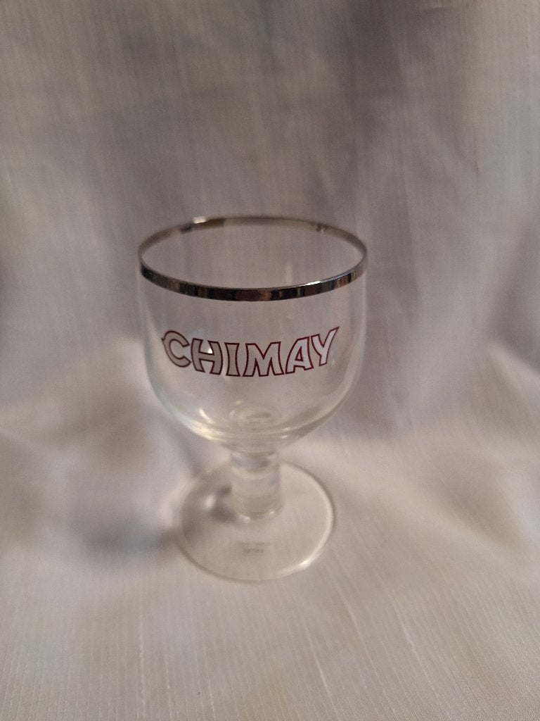 CHIMAY glaasje 12 cm hoog, Verzamelen, Glas en Borrelglaasjes, Ophalen of Verzenden, Zo goed als nieuw, Bierglas
