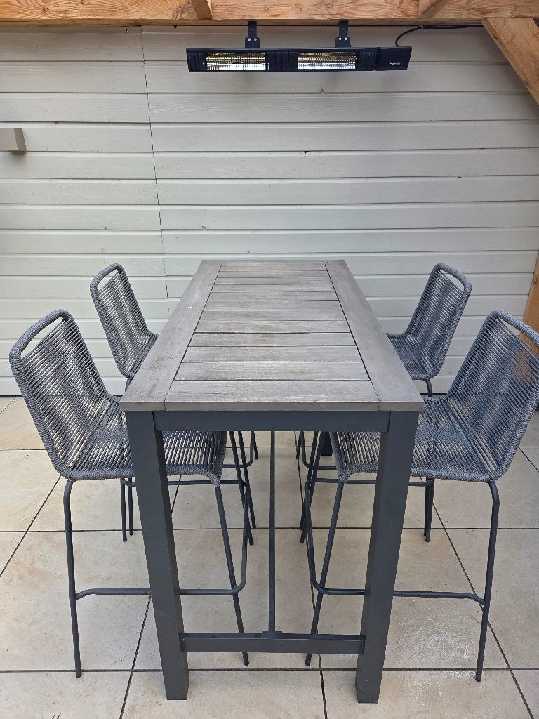 Tuinset (tafel + 4 stoelen), Tuin en Terras, Tuinsets en Loungesets, Ophalen, Gebruikt, Eettafel, Tuinset
