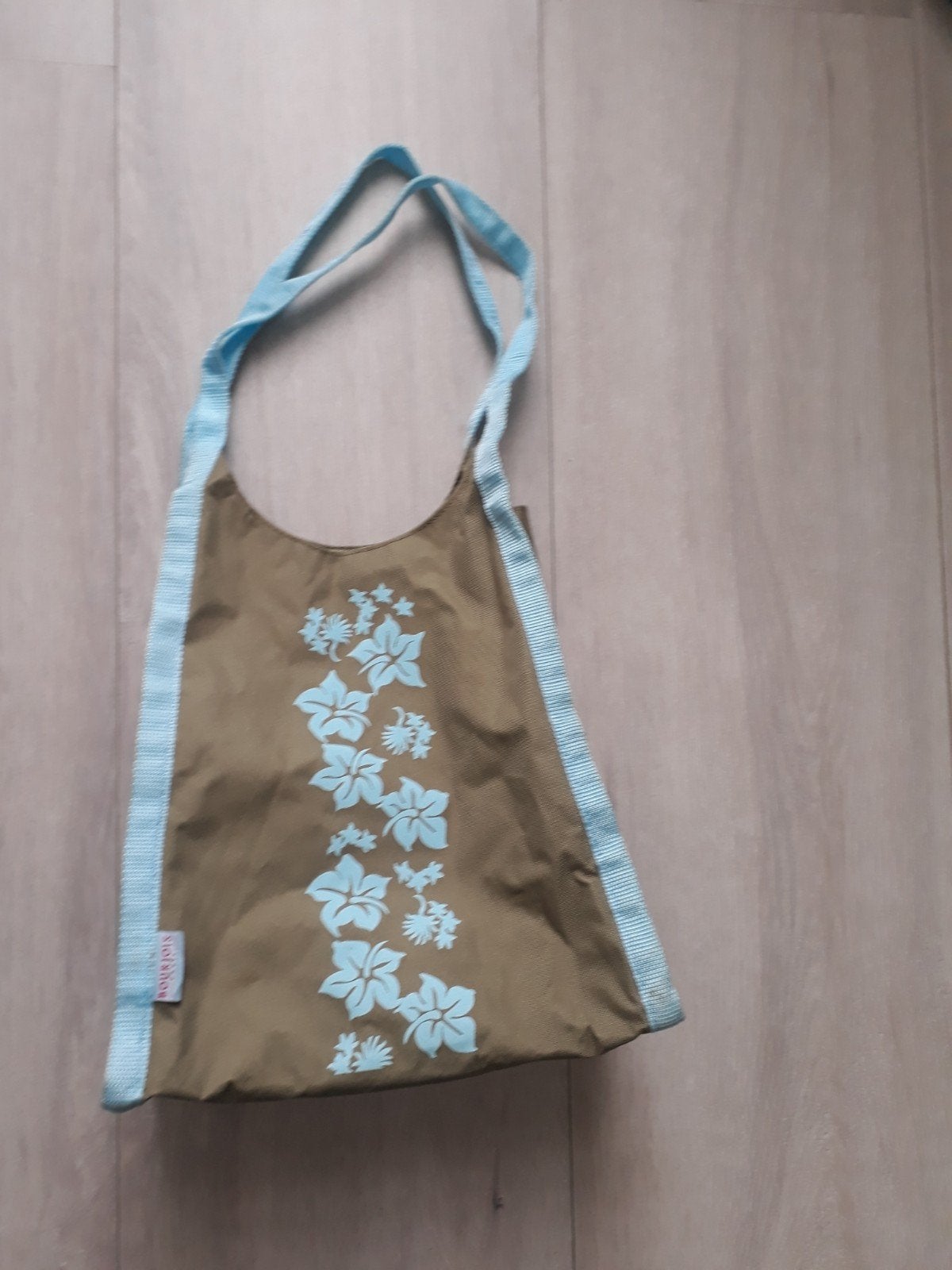 Leuke shopper met bloemenprint, Ophalen of Verzenden, Gebruikt, Groen, Shopper