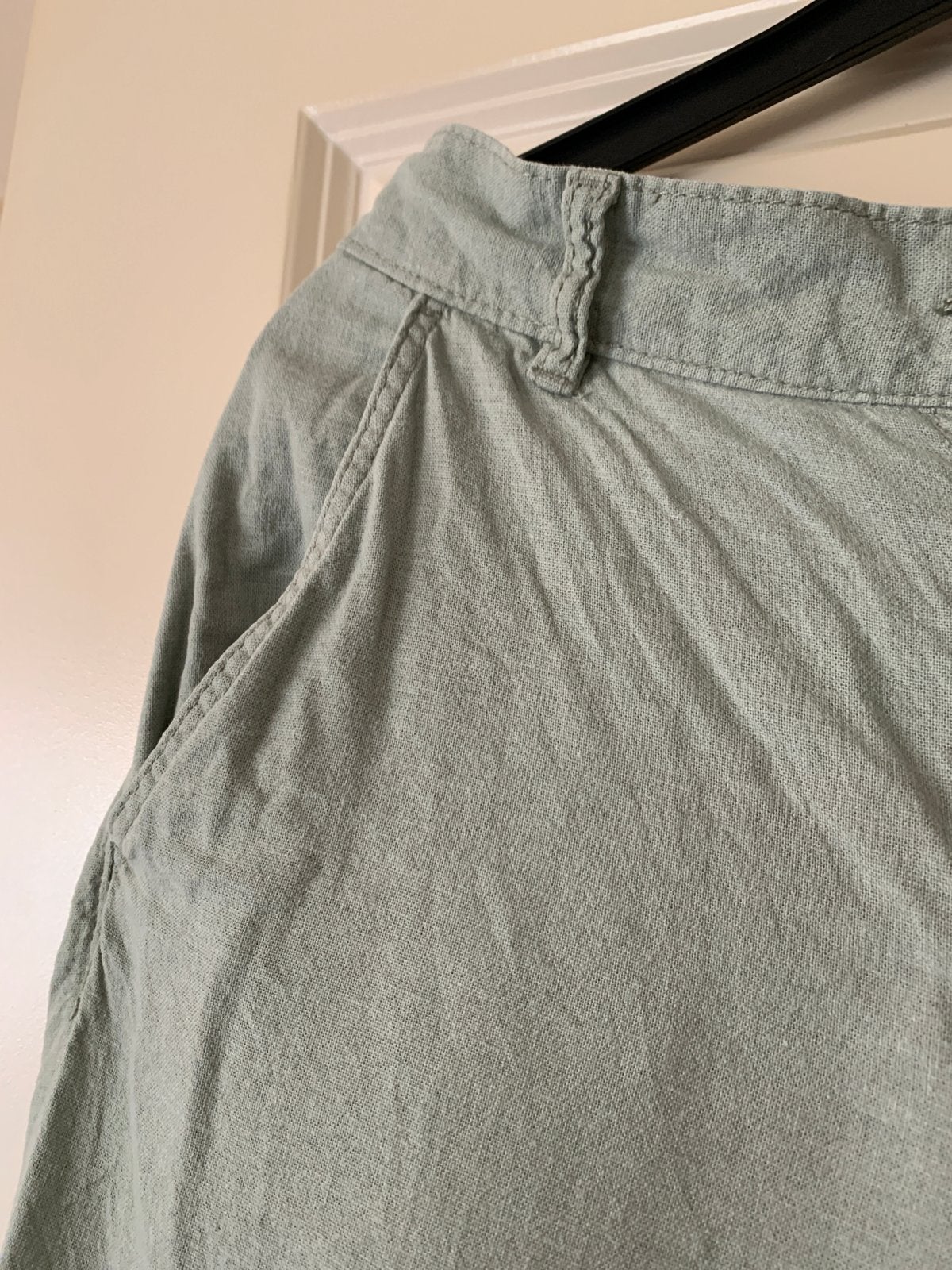 H&M Lichtgroene Linnen Broek Maat 36 (S), Ophalen of Verzenden, Zo goed als nieuw, Maat 36 (S), Lang