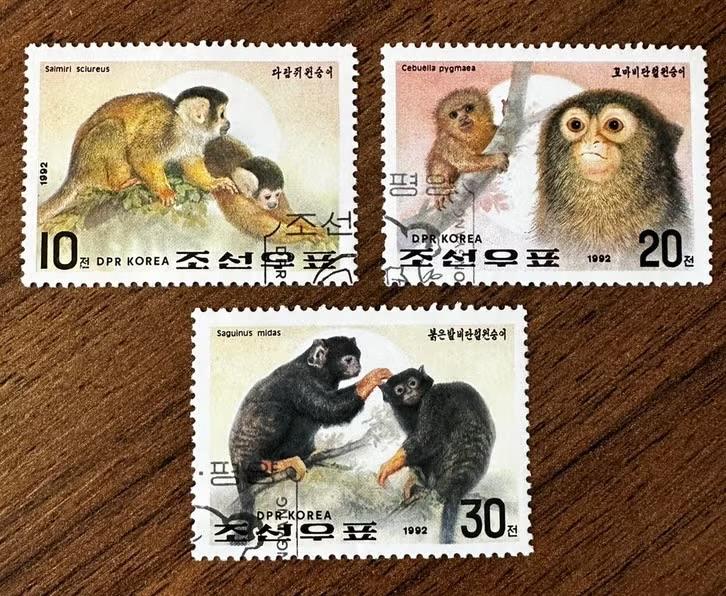 Noord-Korea 1992 Apen dieren - Gestempeld, Ophalen of Verzenden, Gestempeld, Oost-Azië