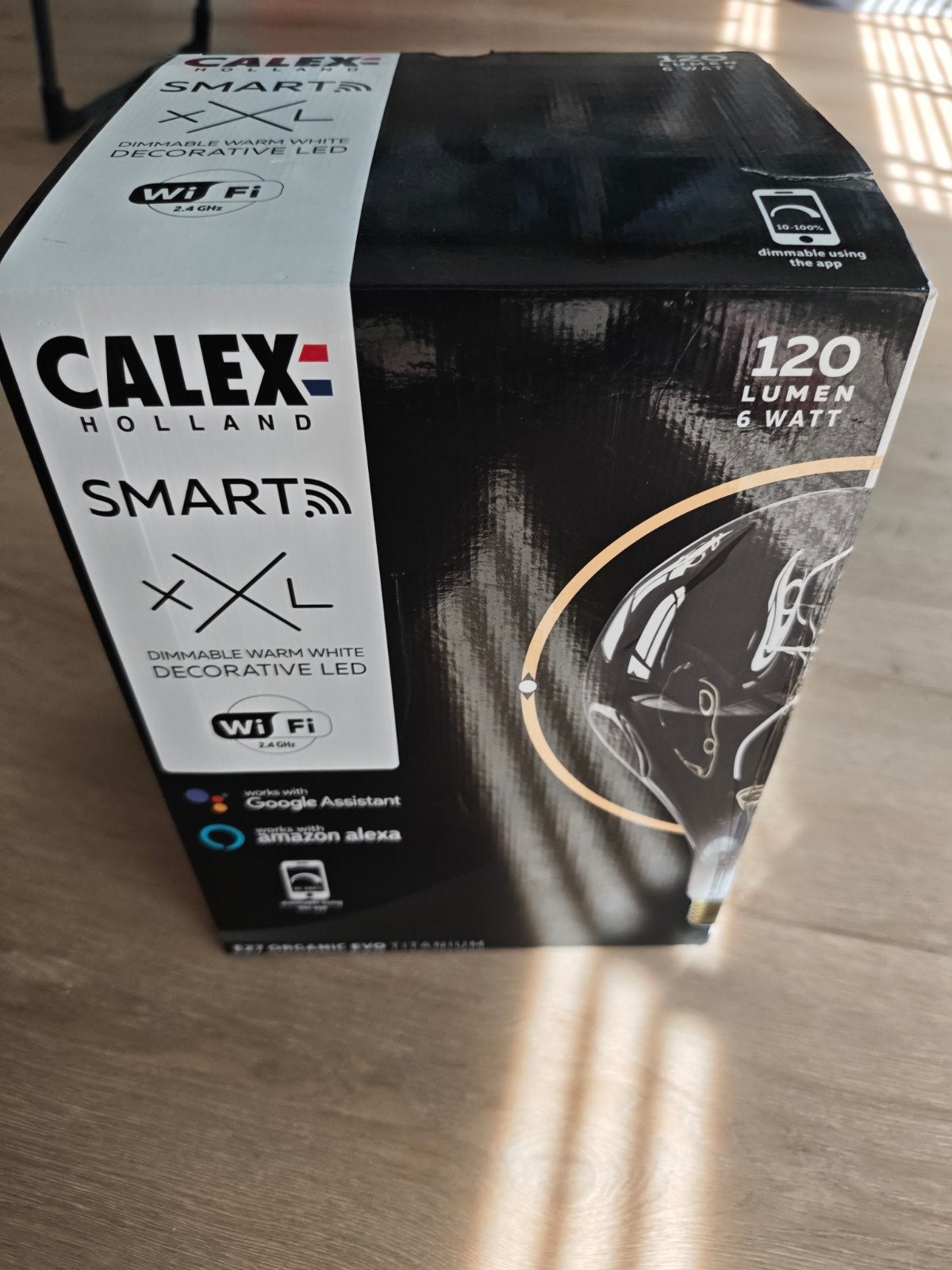 Calex Smart XXL Dimbare LED Lamp E27 - Warm Wit, Meerkleurig, Zo goed als nieuw, Glas, Modern