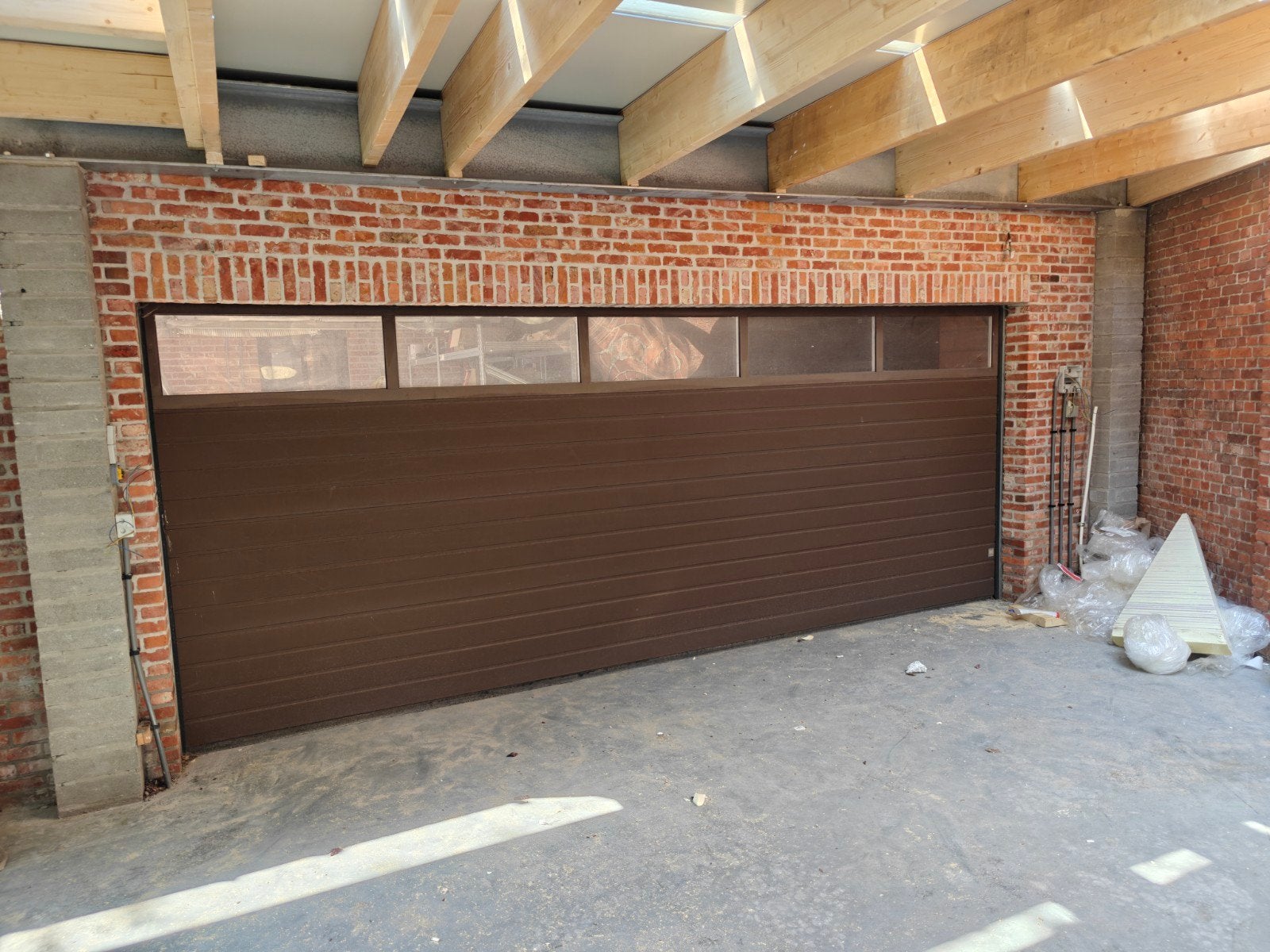 Gratis Garagedeur met Motor 501x199cm, Ophalen, Gebruikt, 120 cm of meer, Garagedeur