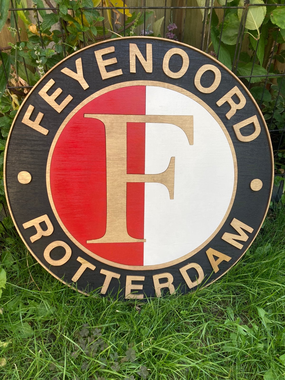 Groot Feyenoord logo 58cm, muurdecoratie, Verzamelen, Ophalen of Verzenden, Nieuw, Feyenoord, Overige typen