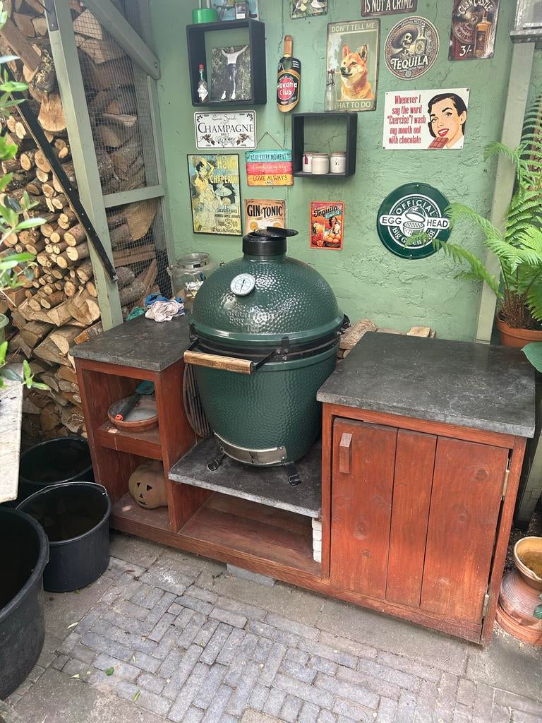 Big Green Egg Large met onderstel en zijtafels, Tuin en Terras, Barbecue-accessoires, Ophalen of Verzenden, Zo goed als nieuw