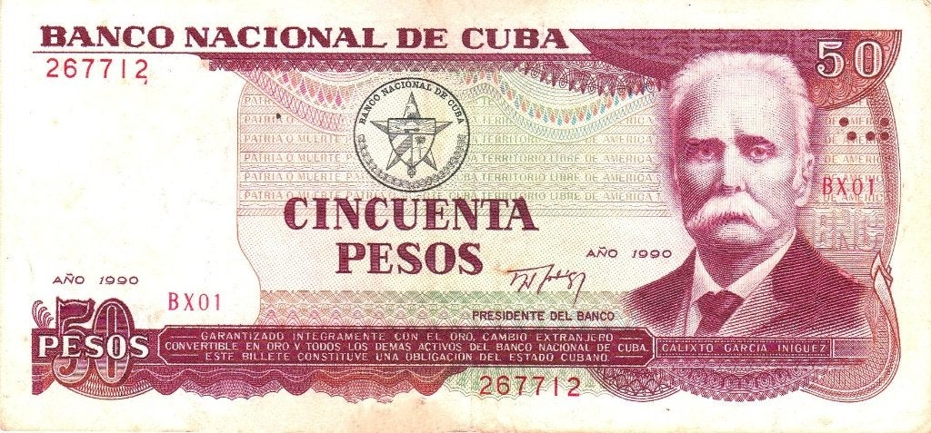 CUBA 50 PESOS 1990, Ophalen of Verzenden, Euro's