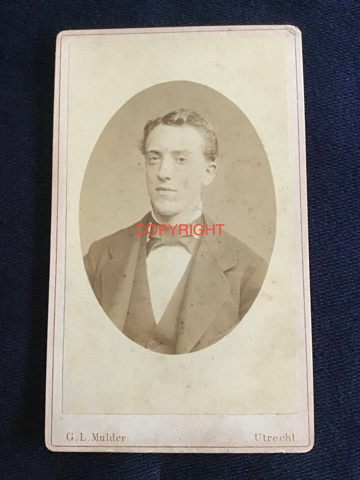 CDV, Jongeman, G.L. MULDER, UTRECHT, Carte de Visite 3, Ophalen of Verzenden, Voor 1940, Gebruikt, Foto
