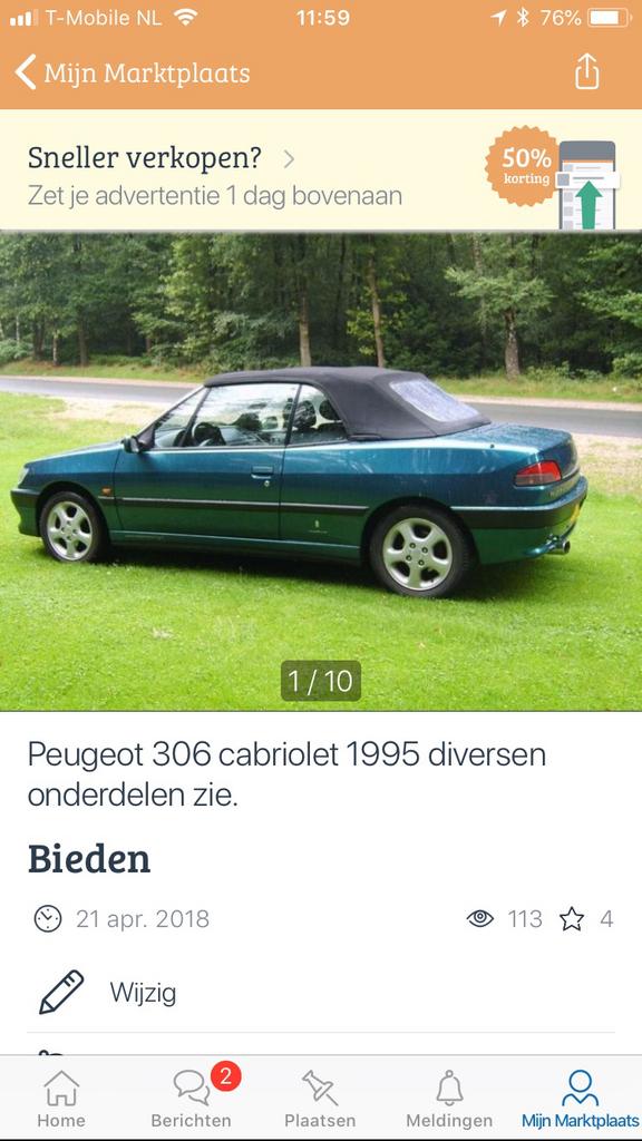 Peugeot 306 Cabriolet 1994 onderdelen - werkend gedemonteerd, Gebruikt, Ophalen of Verzenden, Peugeot, Voor