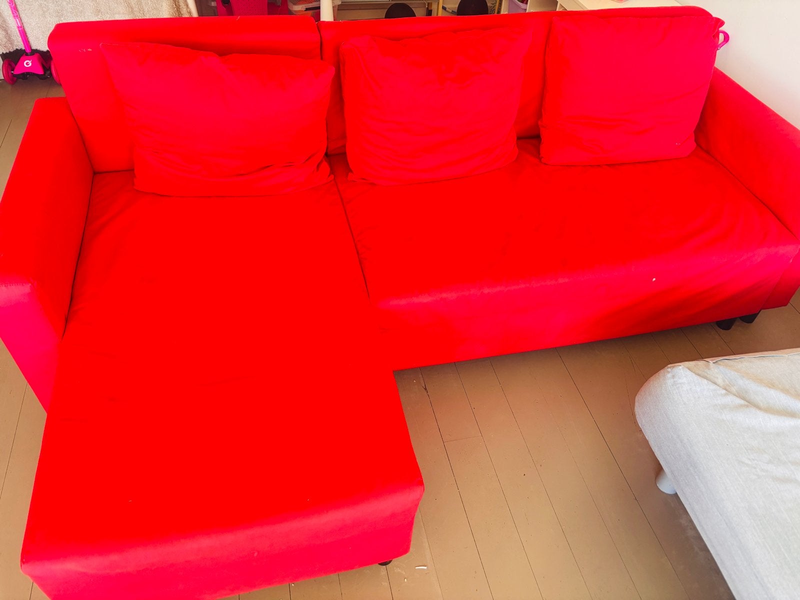 Ikea Red sofa cum bed free, Ophalen, 250 tot 300 cm, Gebruikt, 100 tot 125 cm