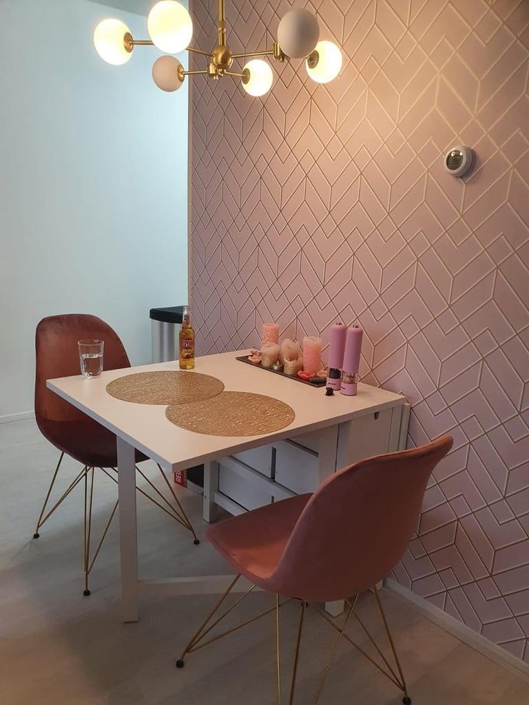 2 velvet Roze eetstoelen - Gigameubel, Ophalen, Twee, Overige kleuren, Zo goed als nieuw