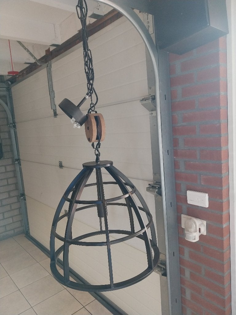 Hanglamp, Ophalen, Zo goed als nieuw, Hout, Industrieel