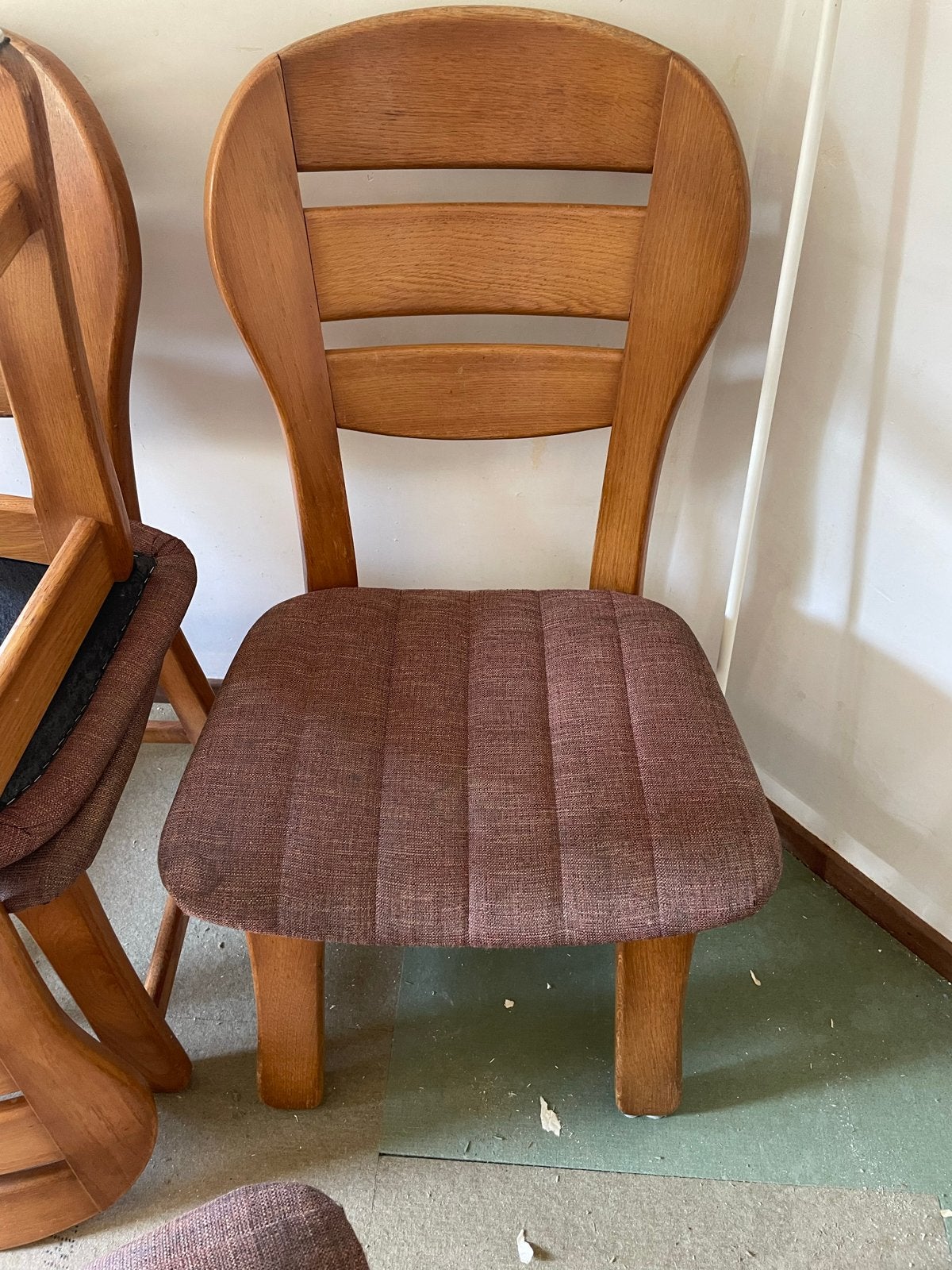 Vintage Eethoek eiken met 4 stoelen, Huis en Inrichting, Ophalen, Gebruikt, Bruin, Eiken