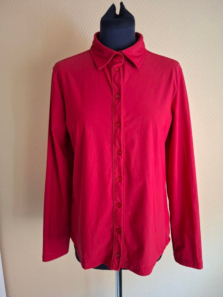 Prachtige Rode Travelstof Blouse van Cadadia! Maat 40, Kleding | Dames, Blouses en Tunieken, Maat 38/40 (M), Ophalen of Verzenden