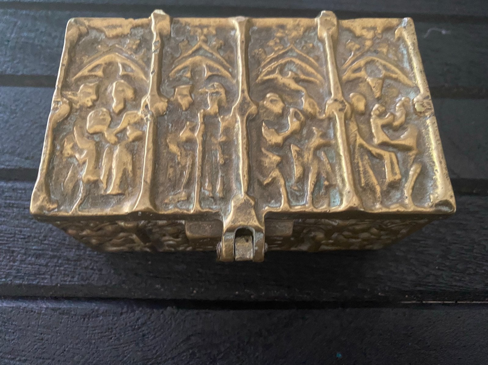 Antiek bronzen kistje, Ophalen of Verzenden