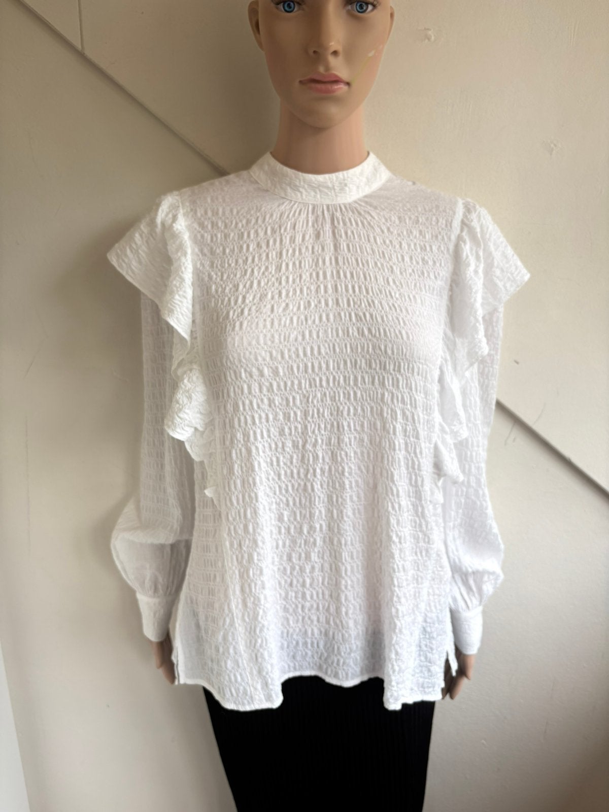 Dante6 top blouse wit maat 2 = 38 met motief, Kleding | Dames, Blouses en Tunieken, Ophalen of Verzenden, Zo goed als nieuw, Maat 38/40 (M)