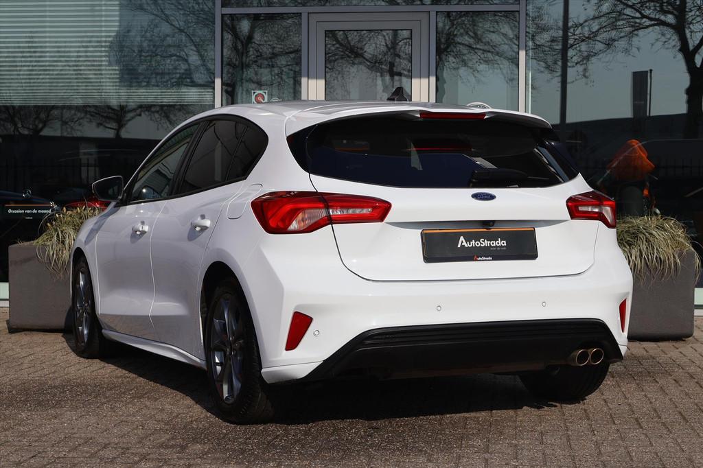 Ford Focus 1.0 ST-Line 125pk | Cruise | Virtual | Camera | L, Stof, Gebruikt, Met garantie (alle), Wit
