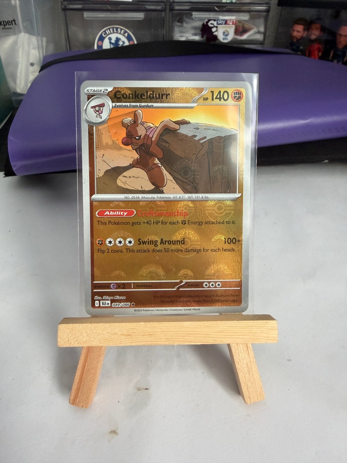 Pokemon Conkeldurr 049/086 BLK pokeball, Ophalen of Verzenden, Nieuw, Losse kaart