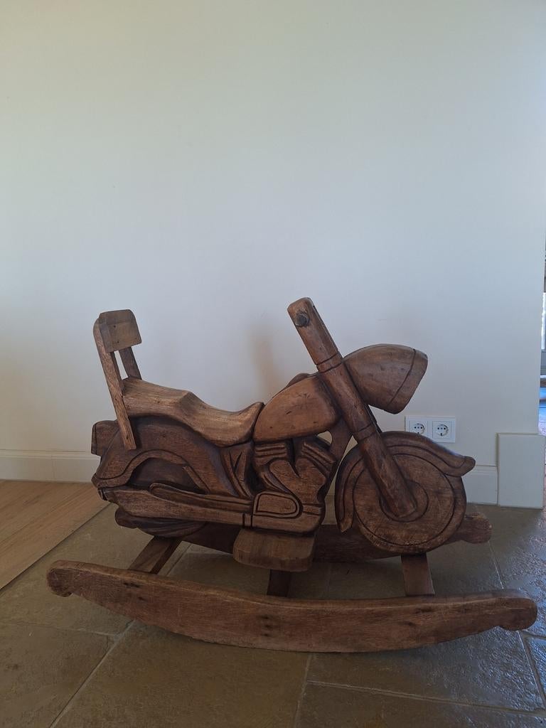 Houten hobbel motorfiets mancave decoratie., Kinderen en Baby's, Ophalen of Verzenden, Nieuw