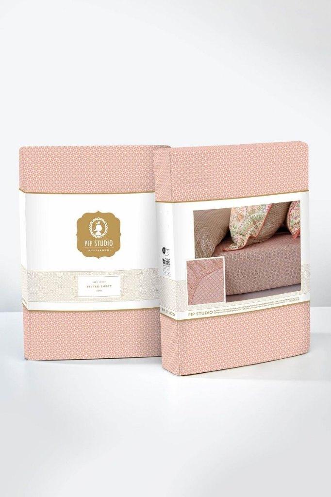Pip Studio Hoeslaken Cross Stitch 90x200 -50% korting, Verzenden, Dekbedovertrek, Oranje, Nieuw