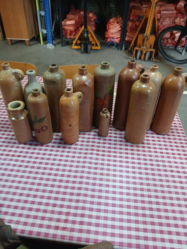 Collectie antieke aardewerken flessen en kruiken, Antiek en Kunst, Antiek | Keramiek en Aardewerk, Ophalen of Verzenden