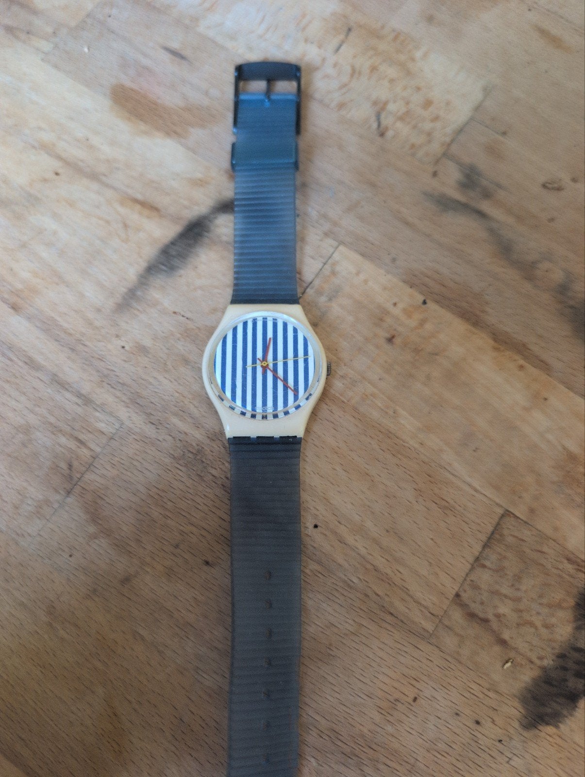 Vintage Swatch Polshorloge met Streepjespatroon, Ophalen of Verzenden