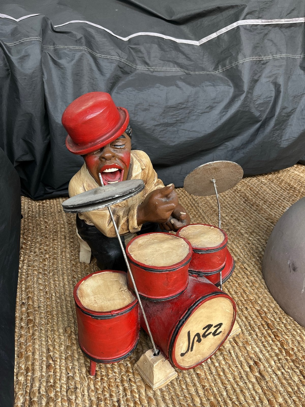 Jazz drummertje beeld - Achtergrond decoratie, Ophalen, Kunststof, 20 - 50 cm, Beeld