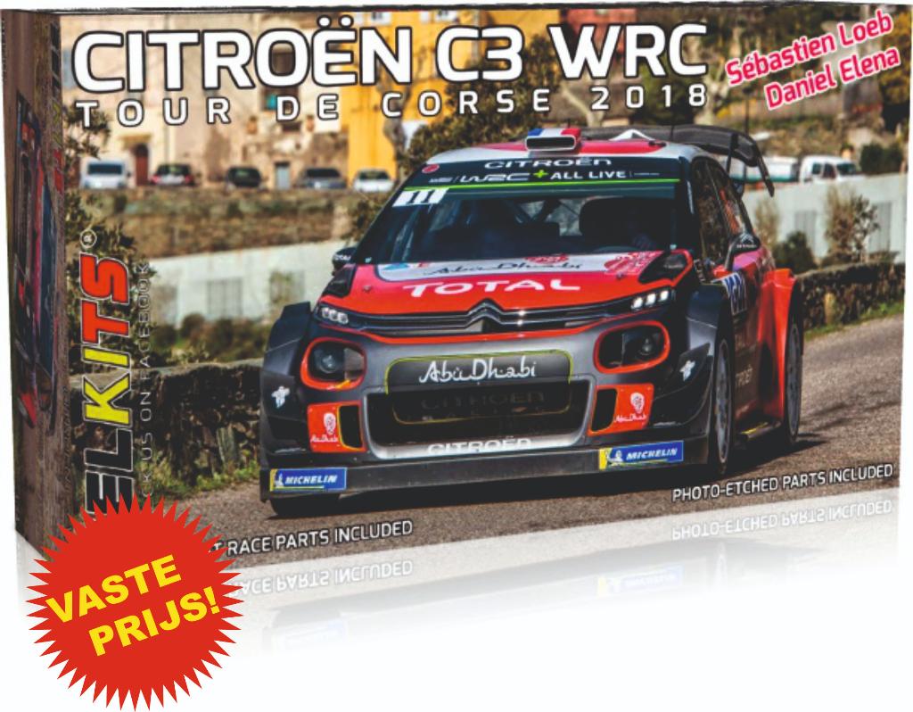 Citroën C3 WRC Corsica 2018 Loeb / Elena (Belkits 017) 1/24, Overige merken, Auto, Groter dan 1:32, Nieuw