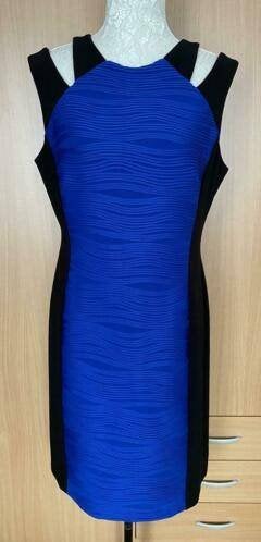 Joseph Ribkoff blauw/zwarte jurk maat 42[v], Blauw, Maat 42/44 (L), Ophalen of Verzenden, Zo goed als nieuw