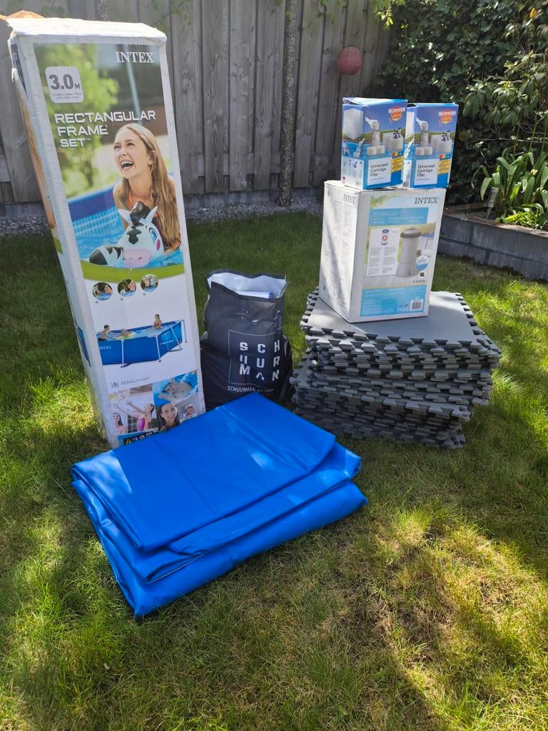 Intex zwembad 300x200x75 met toebehoeren, Ophalen, Zo goed als nieuw, Opzetzwembad, 200 tot 400 cm