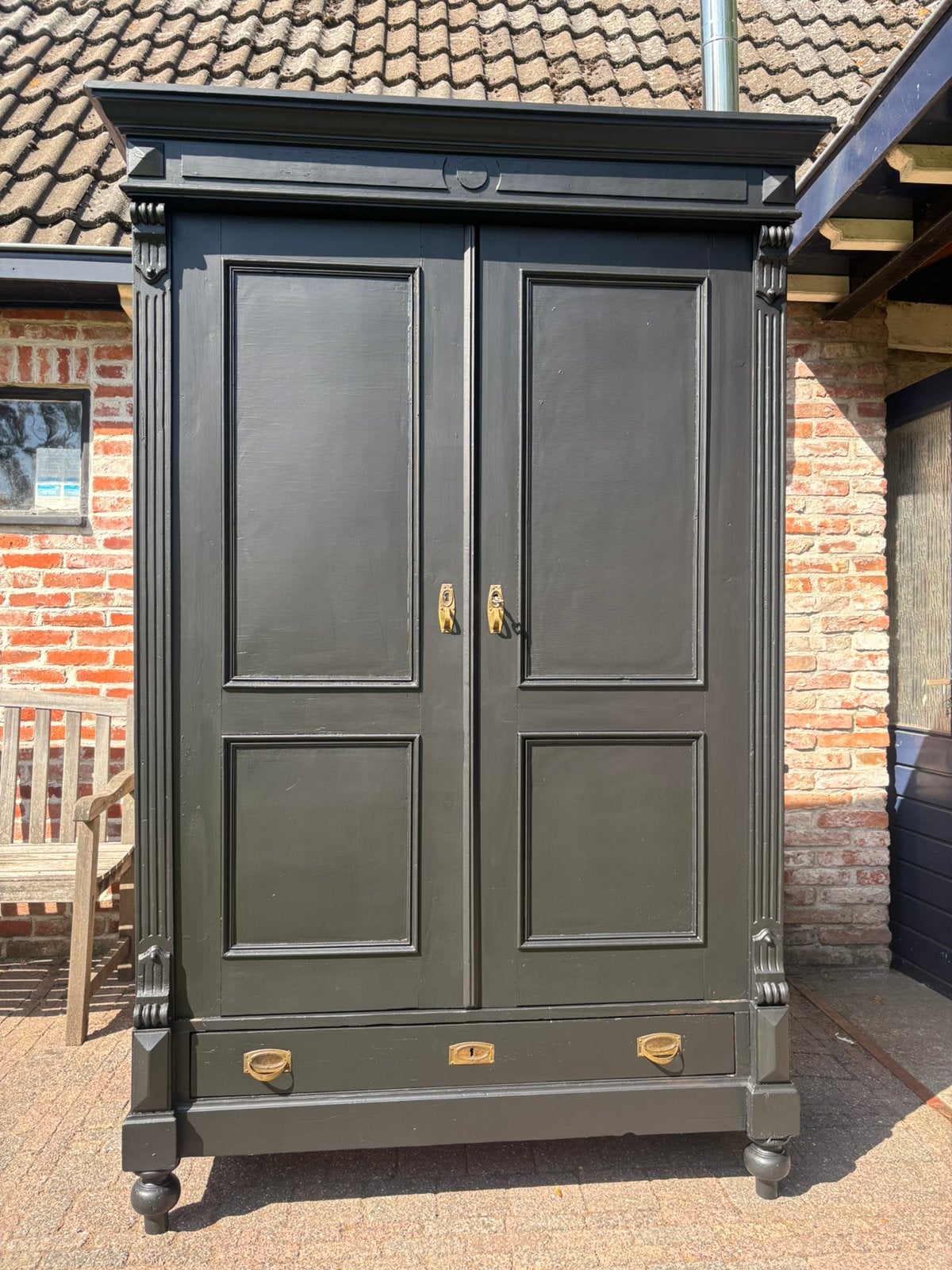 Brocante grenen kast linnenkast, Ophalen of Verzenden