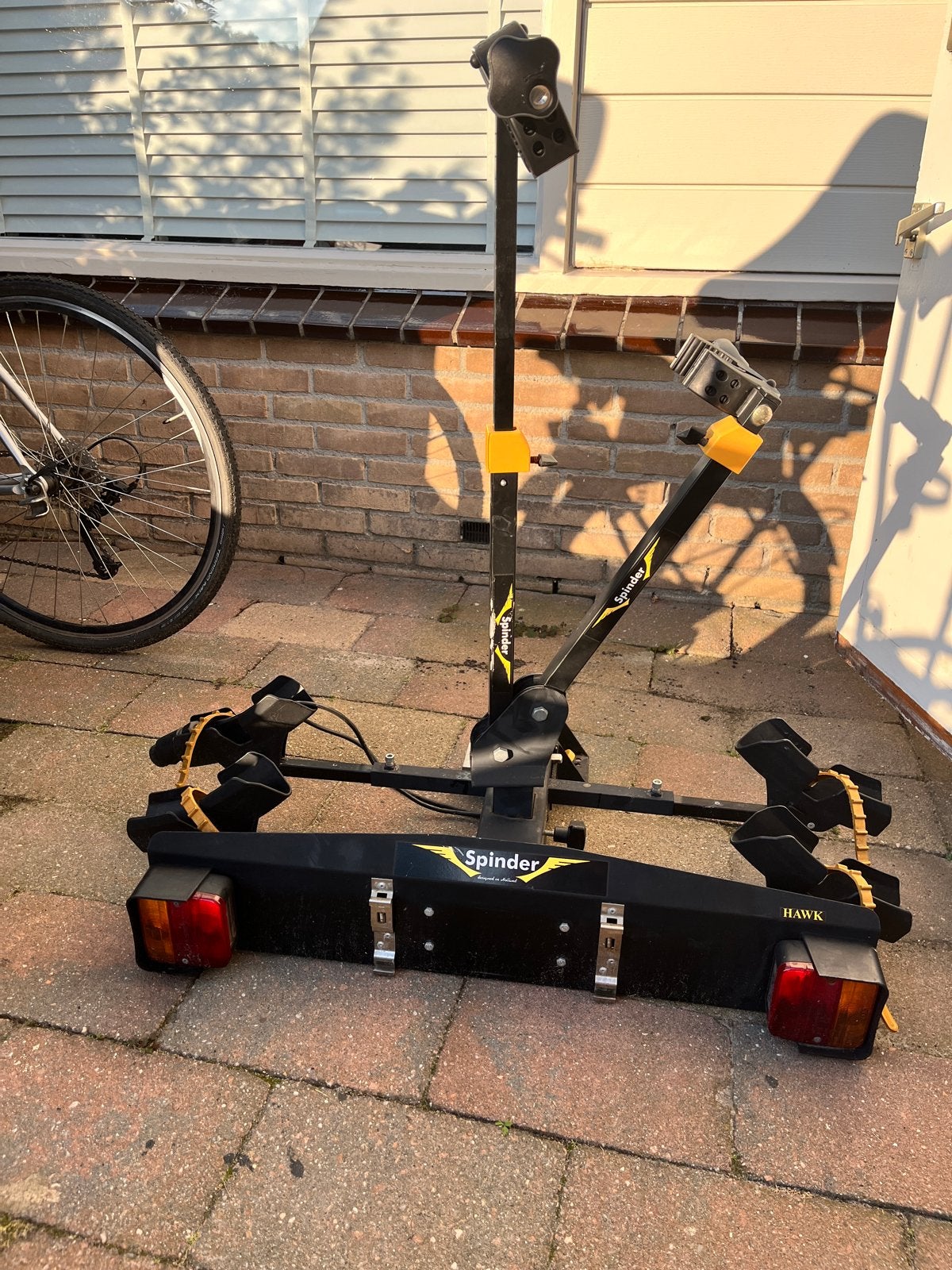 Spinder Hawk Fietsendrager voor 2 fietsen, Auto diversen, Fietsendragers, Ophalen, 2 fietsen, Gebruikt, Trekhaakdrager