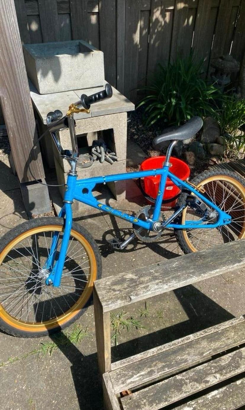 Vintage BMX Fiets - Blauw met Gouden Velgen, Terugtraprem, Gebruikt, Staal, 20 tot 24 inch
