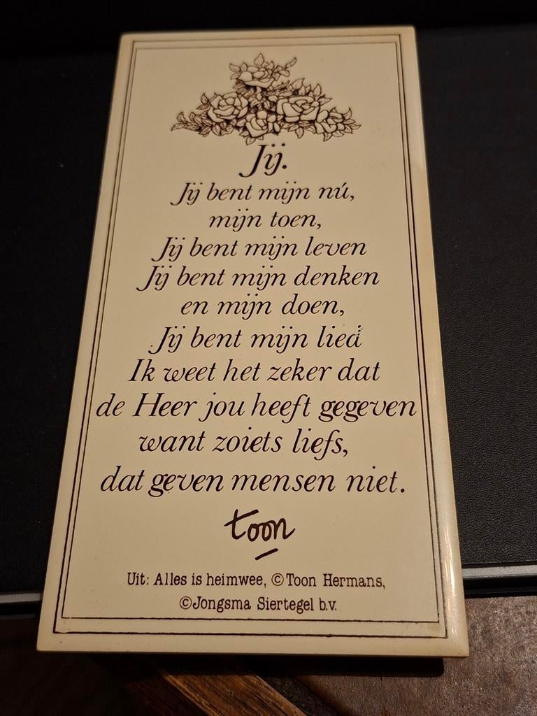 Tegeltje Toon hermans, Ophalen of Verzenden, Zo goed als nieuw