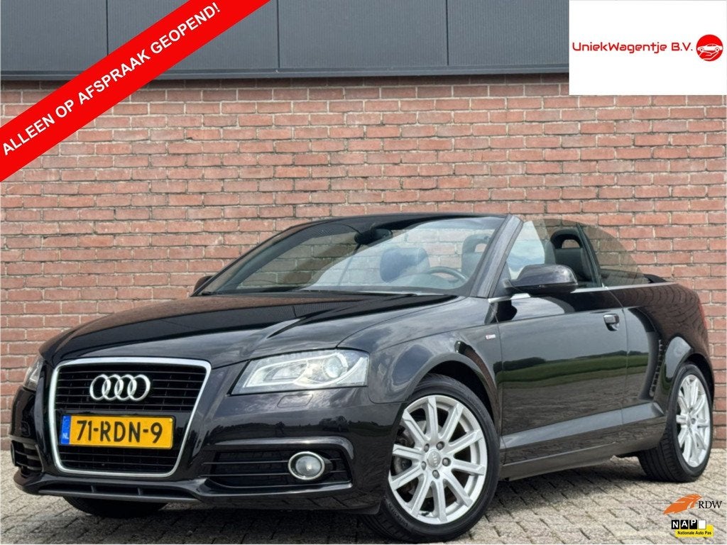 Audi A3 Cabriolet 1.8 TFSI AMBITION PRO LINE S | NL-AUTO!, Auto's, Audi, Euro 5, 15 km/l, Gebruikt, Zwart