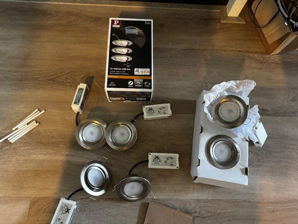 Paulmann Nova Plus LED spots Hue compatibile, Huis en Inrichting, Lampen | Spots, Inclusief lichtbron, Ophalen of Verzenden, Zo goed als nieuw