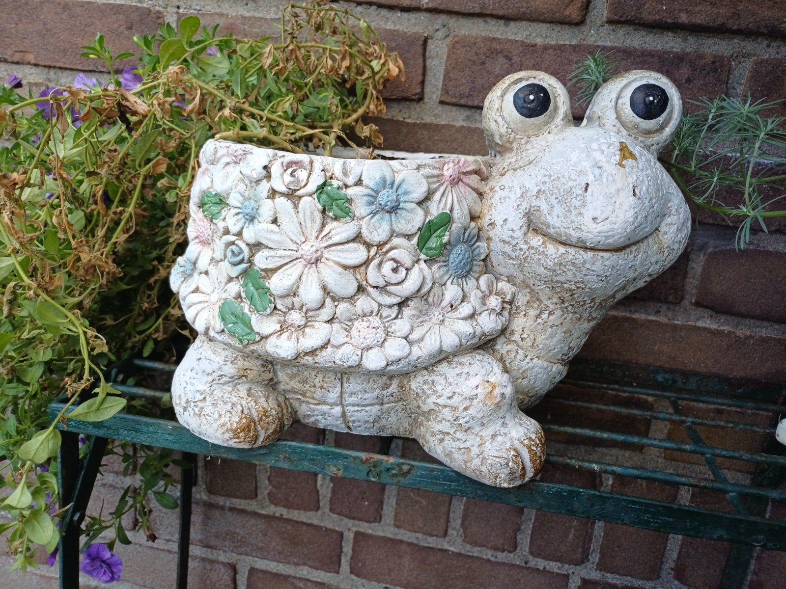 Leuke bloempot in de vorm van een schildpad, Overige materialen, Gebruikt, Minder dan 40 cm, Ophalen