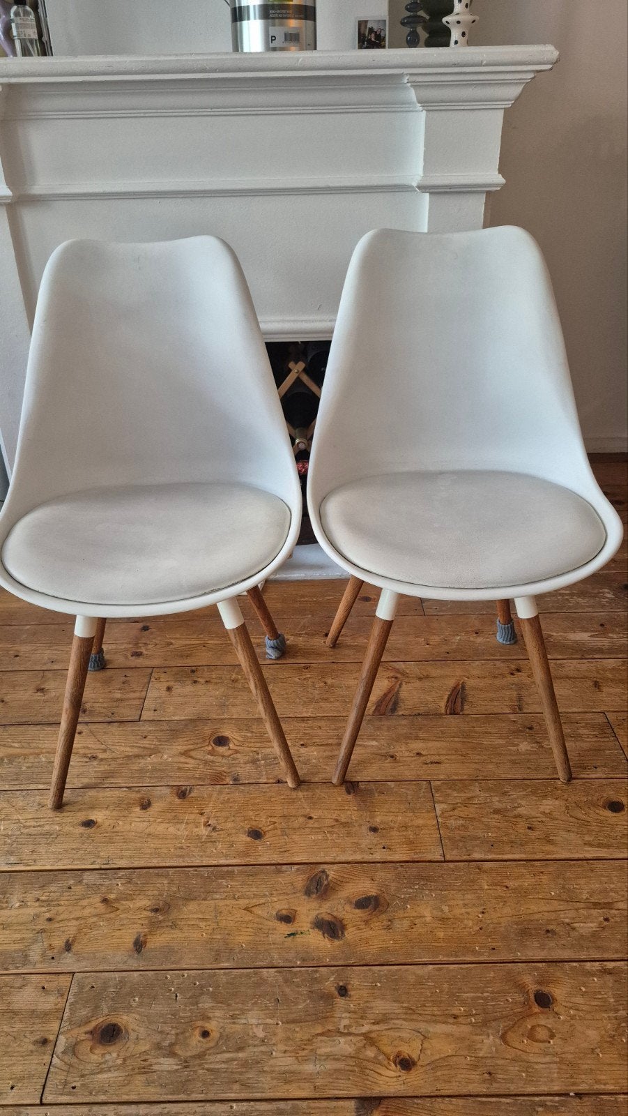 Gratis! - Set van 4 kuipstoelen, Huis en Inrichting, Stoelen, Gebruikt, Wit, Vier, Ophalen