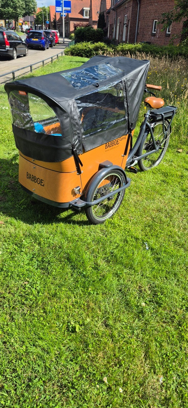 Babboe Curve Bakfiets - Elektrisch met Huif, Ophalen, Gebruikt, 4 kinderen of meer, Huif