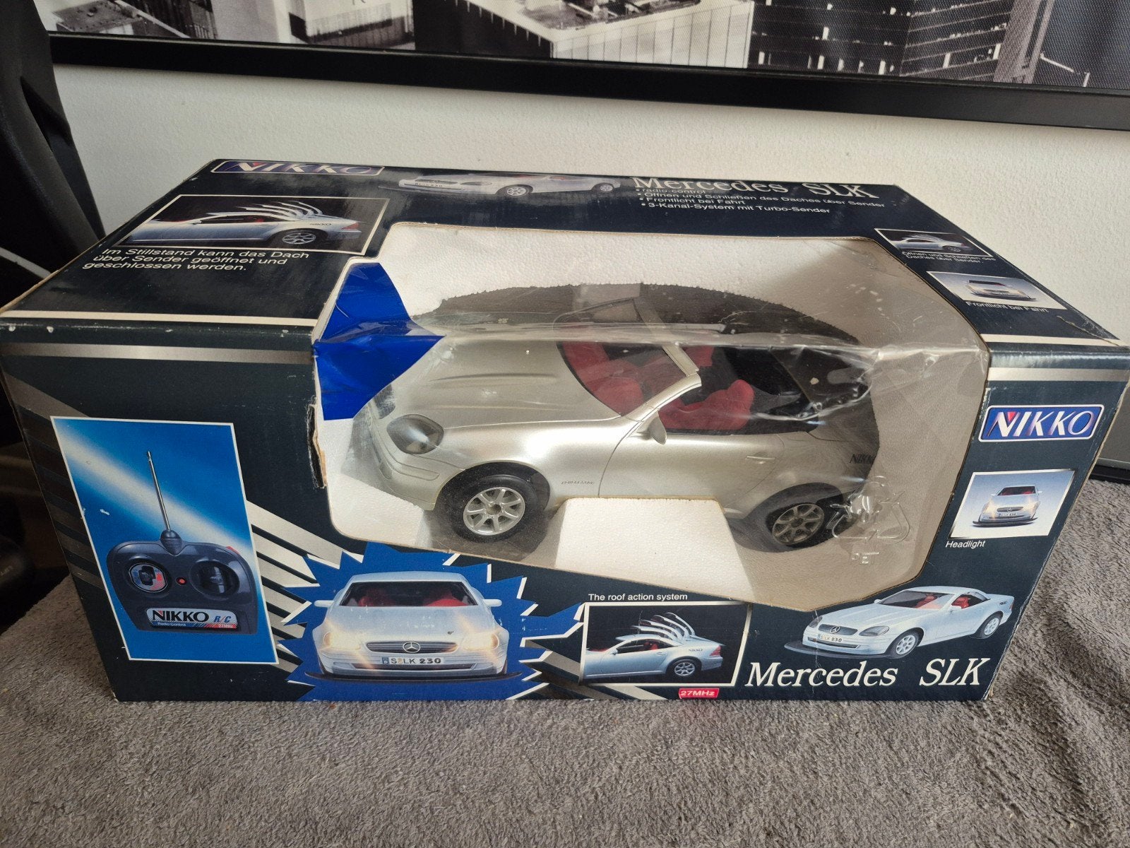 Nikko RC Mercedes SLK Cabrio In Doos, Met 2e DONOR, Zeldzaam, Elektro, Gebruikt, Schaal 1:14, Ophalen of Verzenden
